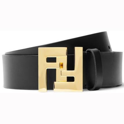 ★関税負担★FENDI★3.5cm Black Leather Belt100941